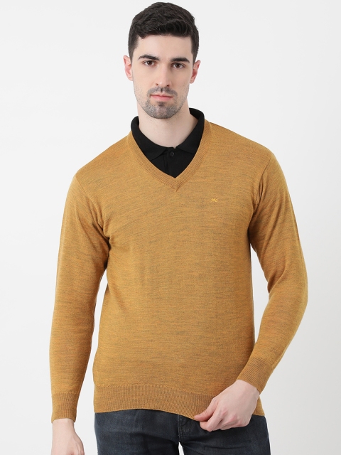 

Monte Carlo Men Mustard Solid Pullover Sweater