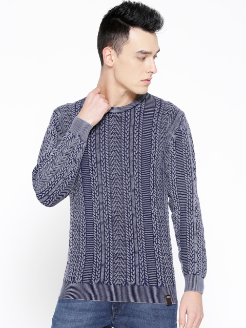 

Monte Carlo Men Grey Cable Knit Sweater