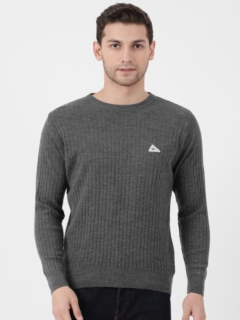 

Monte Carlo Men Grey Solid Pullover Sweater