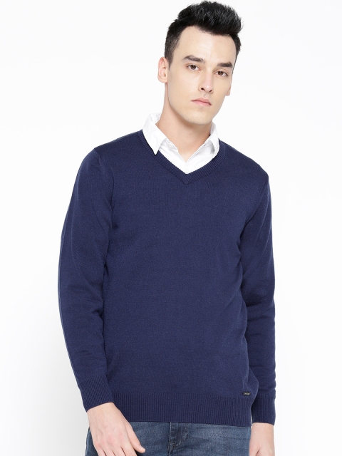 

Monte Carlo Men Navy Blue Solid Sweater