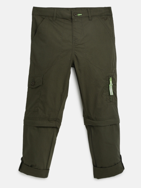 

Allen Solly Junior Boys Olive Green Slim Fit Solid Cargos