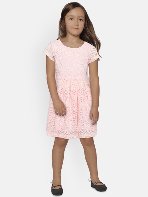 

Allen Solly Junior Girls Pink Fit and Flare Lace Dress