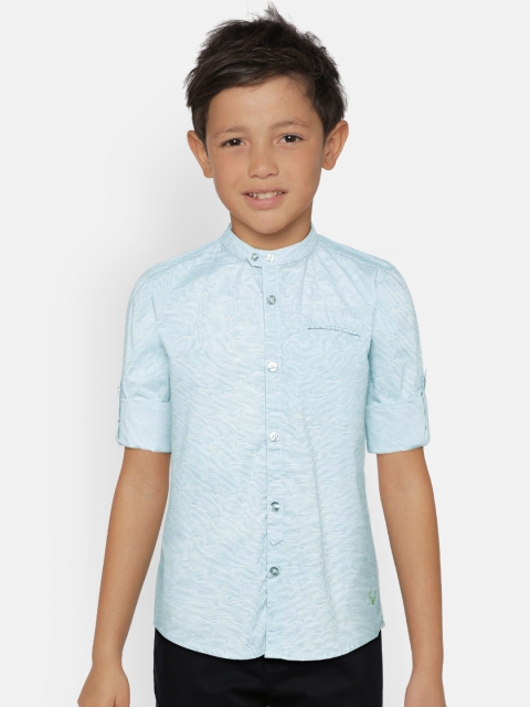 

Allen Solly Junior Boys Blue Regular Fit Striped Casual Shirt