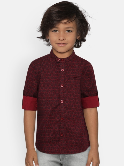 

Allen Solly Junior Boys Maroon Regular Fit Solid Casual Shirt