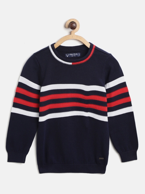 

Allen Solly Junior Boys Navy & Red Striped Sweater, Navy blue