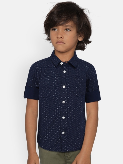 

Allen Solly Junior Boys Blue Regular Fit Solid Casual Shirt