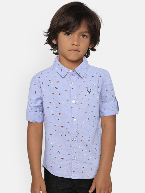 

Allen Solly Junior Boys Blue Slim Fit Printed Casual Shirt