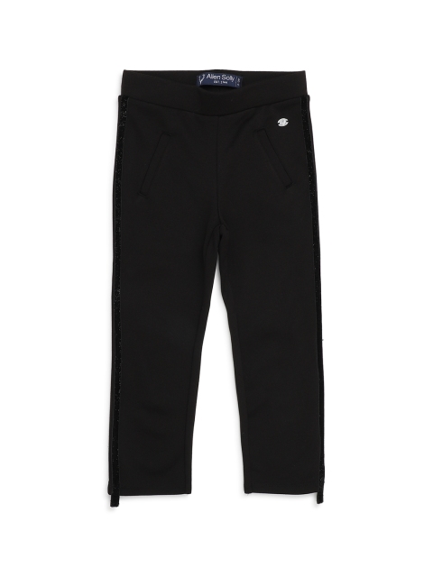 

Allen Solly Junior Girls Black Regular Fit Solid Regular Trousers