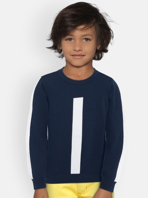 

Allen Solly Junior Boys Navy Blue & White Solid Sweater