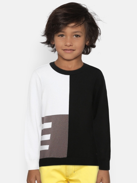 

Allen Solly Junior Boys Black & White Colourblocked Sweater