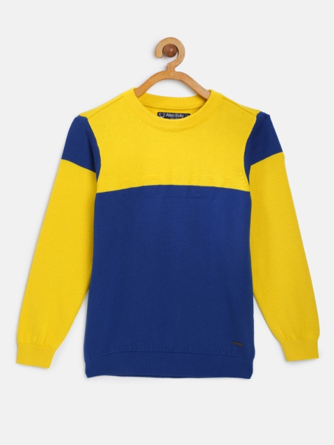 

Allen Solly Junior Boys Blue & Yellow Colourblocked Sweater