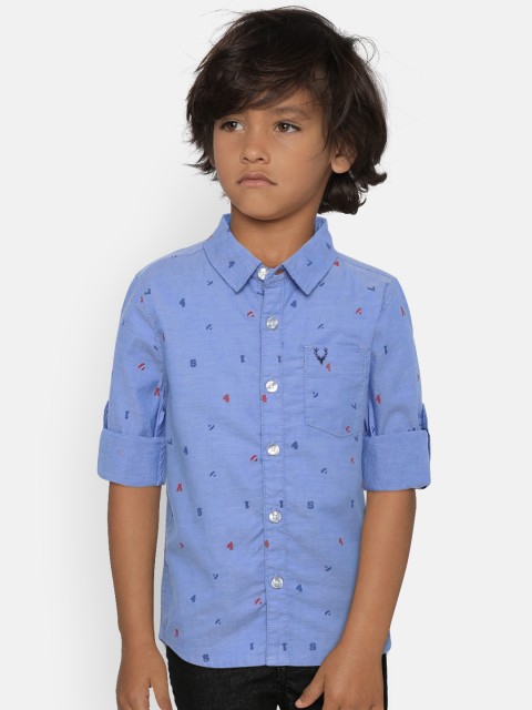 

Allen Solly Junior Boys Blue Regular Fit Printed Casual Shirt
