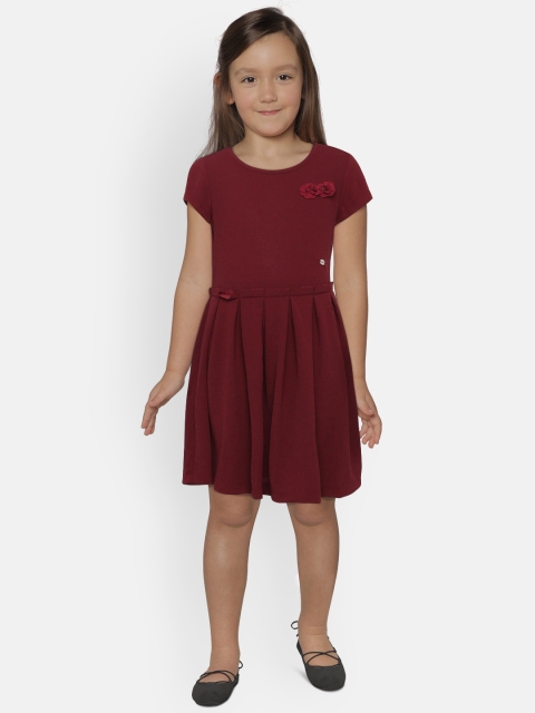 

Allen Solly Junior Girls Maroon Fit and Flare Dress