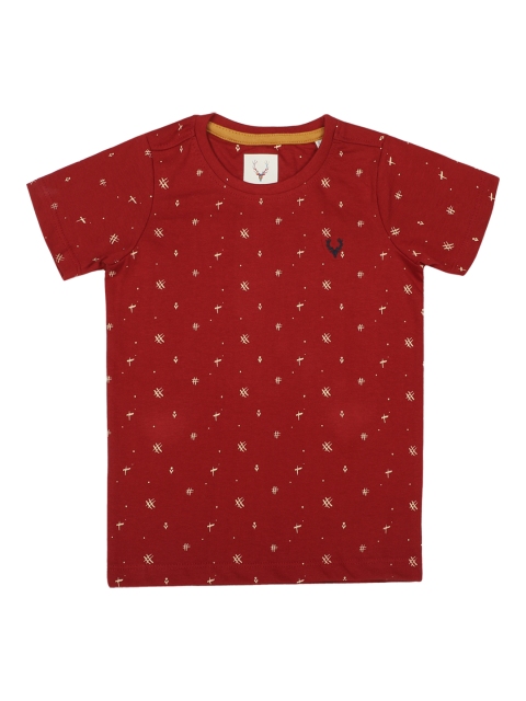 

Allen Solly Junior Boys Red Printed Round Neck T-shirt