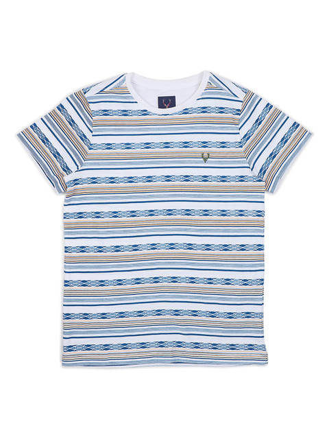 

Allen Solly Junior Boys Yellow Striped Round Neck T-shirt