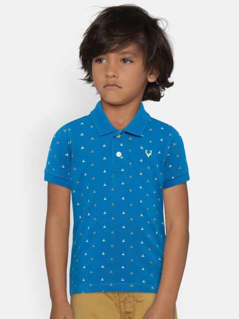 

Allen Solly Junior Boys Blue Printed Polo Collar T-shirt