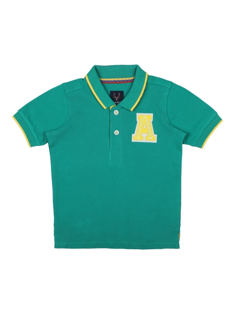 

Allen Solly Junior Boys Green Solid Polo Collar T-shirt