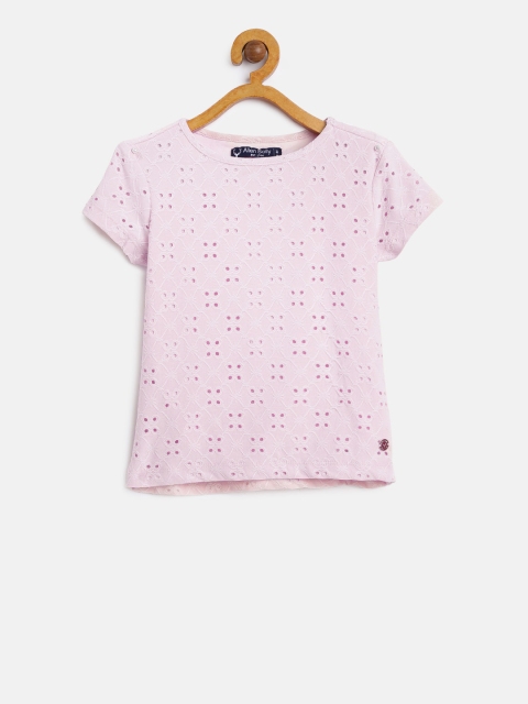

Allen Solly Junior Girls Pink Self Design Top