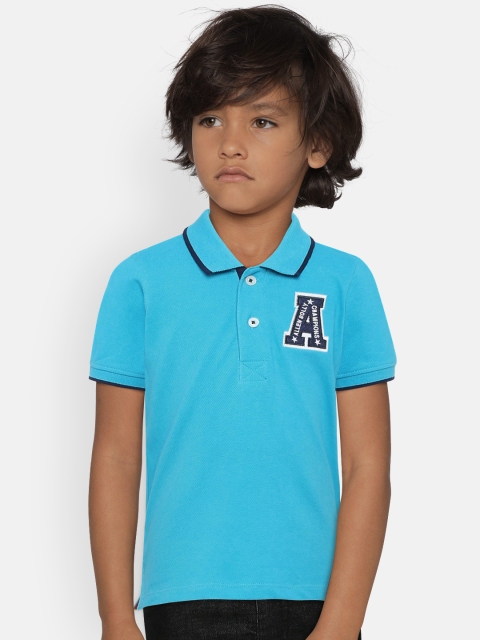 

Allen Solly Junior Boys Blue Solid Polo Collar T-shirt