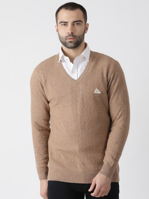 

Monte Carlo Men Beige Self Design Sweater