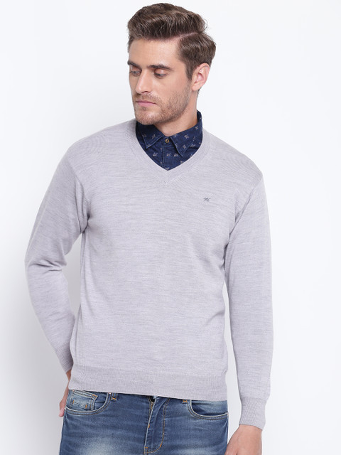 

Monte Carlo Men Grey Melange Solid Sweater