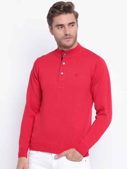 

Monte Carlo Men Red Solid Sweater