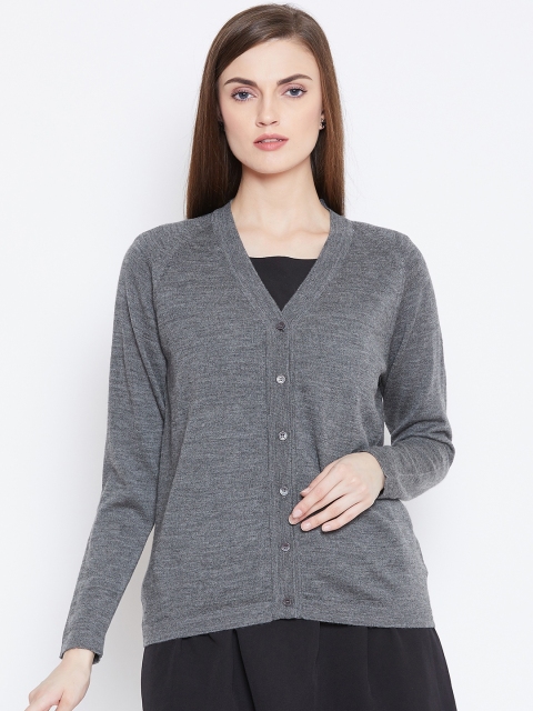 

Monte Carlo Women Grey Solid Woollen Cardigan