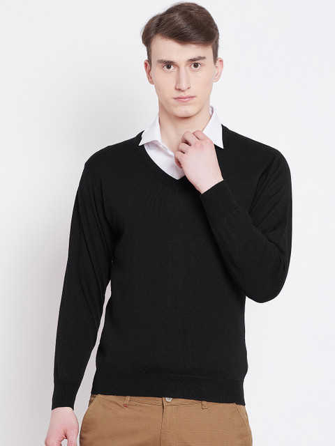

Monte Carlo Men Black Solid Woollen Sweater