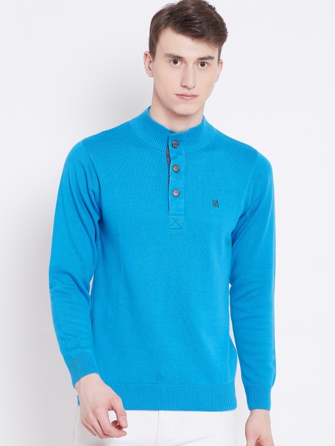 

Monte Carlo Men Blue Solid Sweater