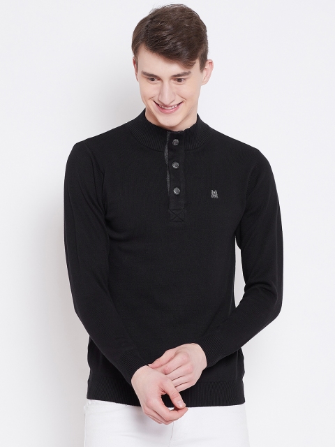 

Monte Carlo Men Black Solid Compact Cotton Sweater