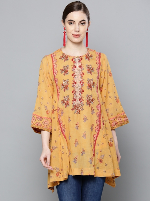 

Ritu Kumar Women Yellow & Red Printed A-line Kurti