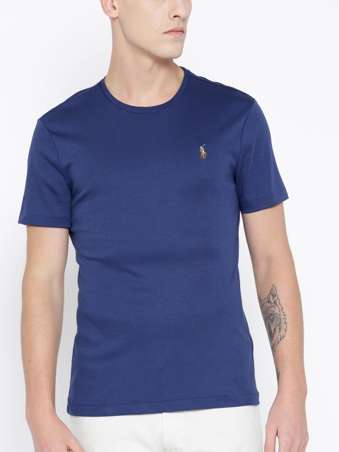 

Polo Ralph Lauren Men Navy Blue Solid Slim Fit Round Neck T-shirt