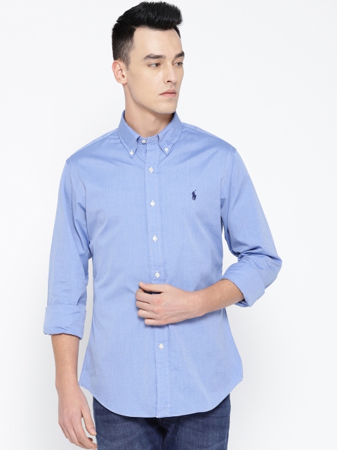 

Polo Ralph Lauren Men Blue Poplin Slim Fit Casual Shirt