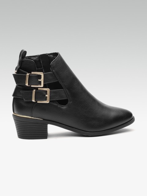 

DOROTHY PERKINS Women Black Solid Mid-Rise Heeled Boots