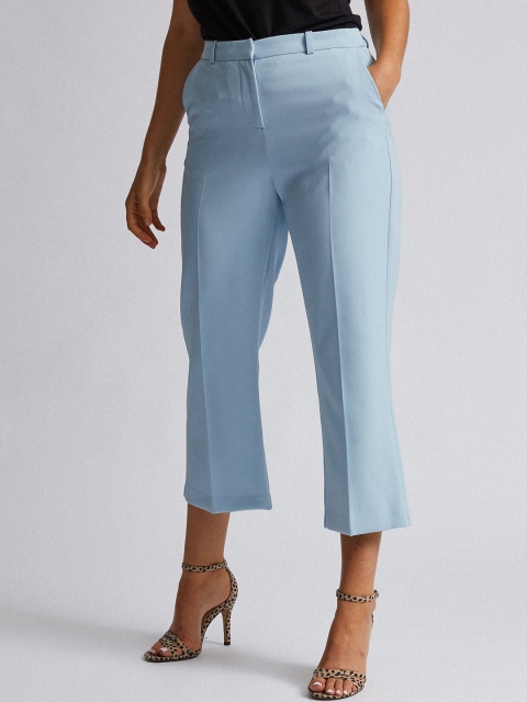 

DOROTHY PERKINS Women Blue Regular Fit Cropped Trousers