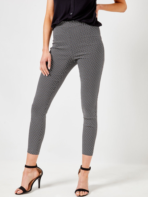 

DOROTHY PERKINS Women Black & Blue Skinny Fit Printed Treggings