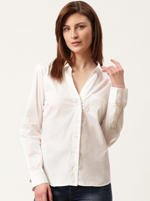 

MANGO Women White Regular Fit Solid Casual Shirt