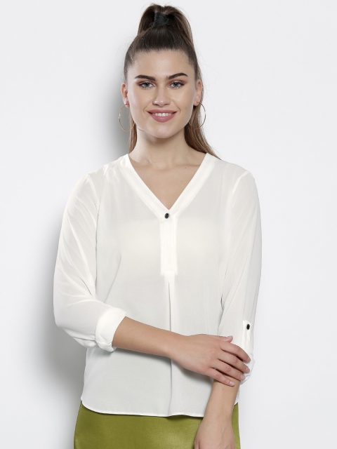

DOROTHY PERKINS Women White Solid Shirt Style Top
