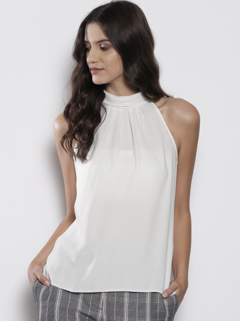 

DOROTHY PERKINS Women Off-White Solid Top