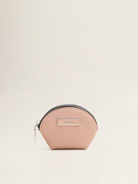 

MANGO Peach-Coloured Solid Coin Purse