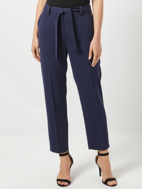 

DOROTHY PERKINS Women Navy Blue Tapered Fit Solid Trousers