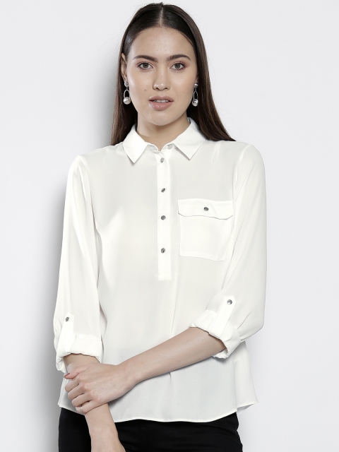 

DOROTHY PERKINS Women White Solid Shirt Style Top