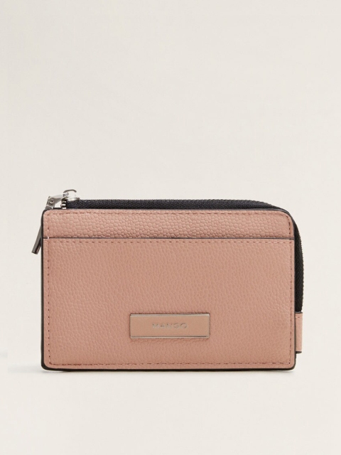 

MANGO Women Peach-Coloured Solid Card Holder