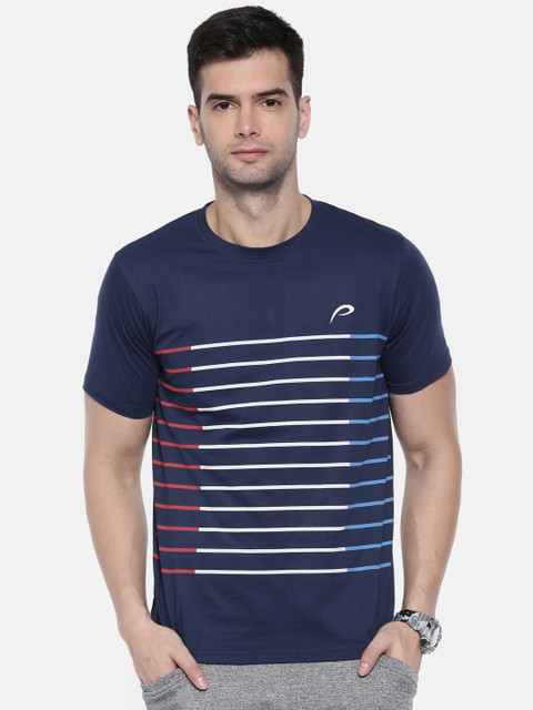 

Proline Men Blue Striped Round Neck T-shirt