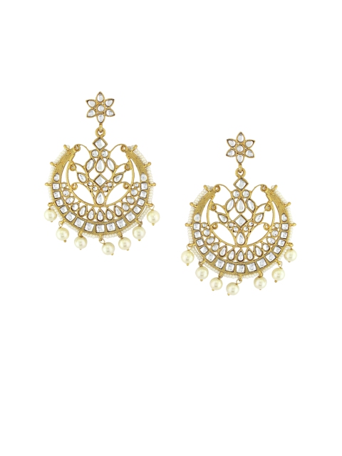 

Sia Art Jewellery Gold-Plated & White Classic Chandbalis