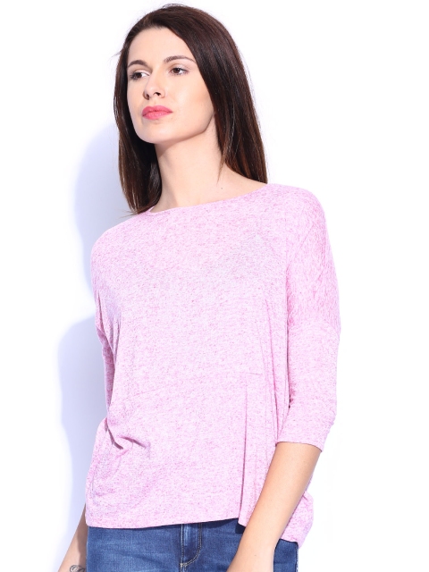 

Tokyo Talkies Pink Melange Boxy Top