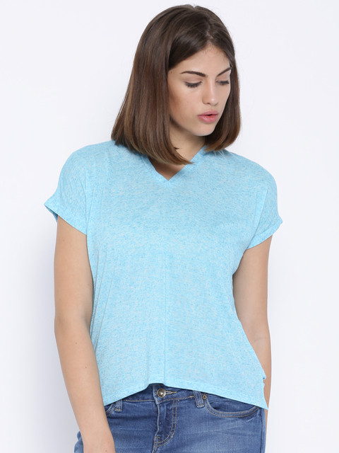 

Tokyo Talkies Blue Linen Top