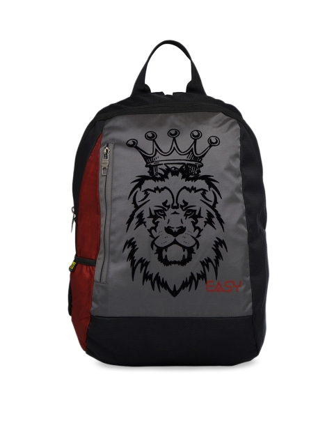 

EASY Unisex Black & Grey Graphic Backpack