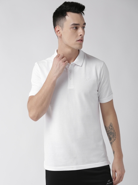 

Alcis Men White Solid Polo Collar Training T-shirt