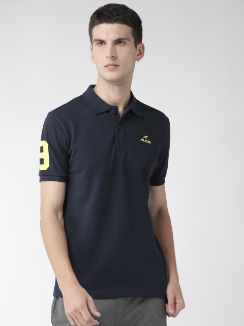 

Alcis Men Navy Blue Solid Polo Collar Training T-shirt